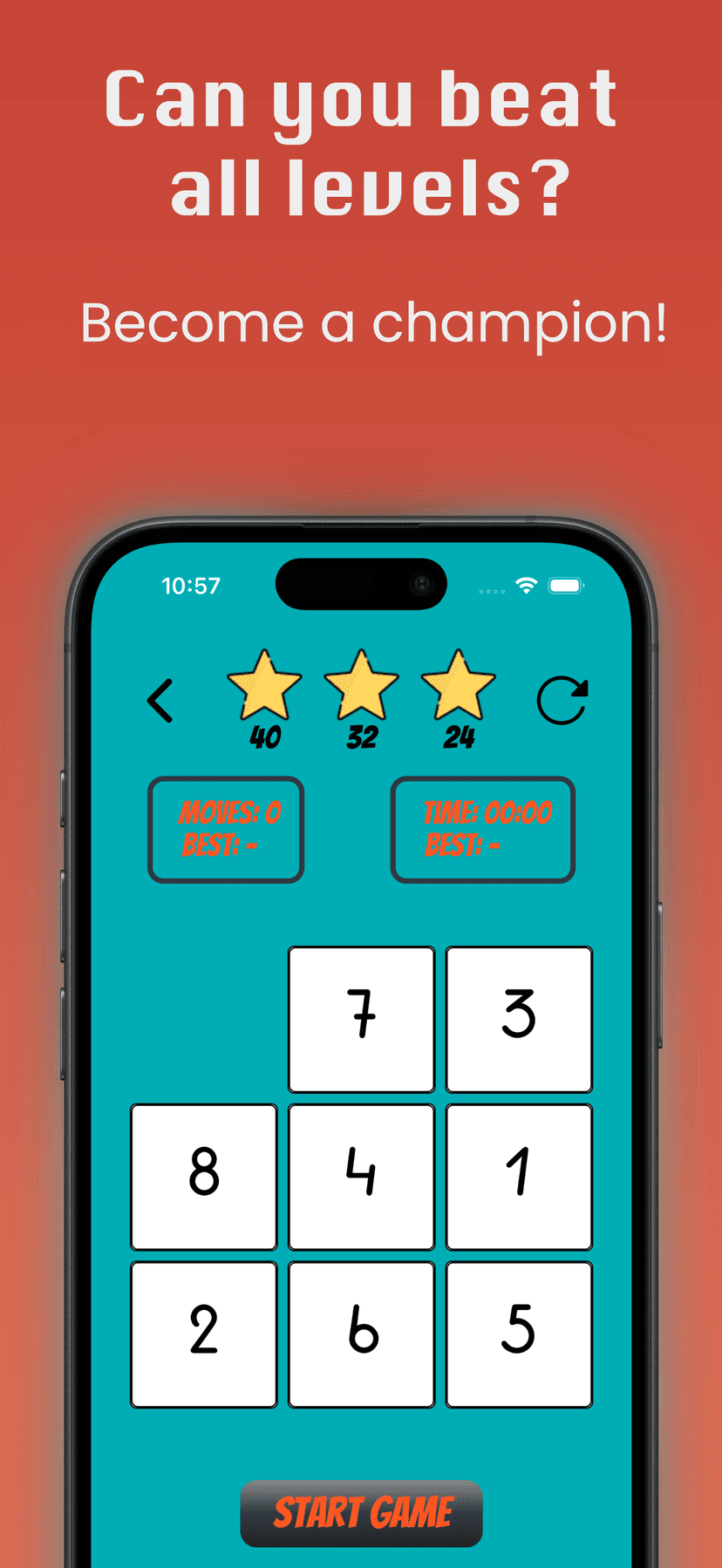 Game screen of the application